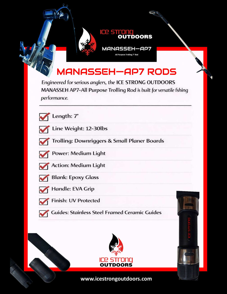Ice Strong Outdoors - Manasseh - AP7 Trolling Rod - Downrigger/Walleye
