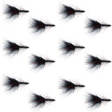Black Red Crystal Mohair Leech Streamer Fly - 12 Flies Size 8