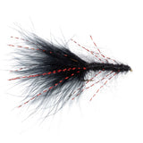 Black Red Crystal Mohair Leech Streamer Fly 6 Flies Size 8
