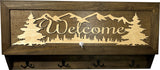 Mountain Scene Welcome Concealment Decor - Handcrafted Wooden Gun Cabinets - Gun Shelf Hidden Storage for Rifles, Shotguns, & Handguns - Quick Access Hidden Wall Safe