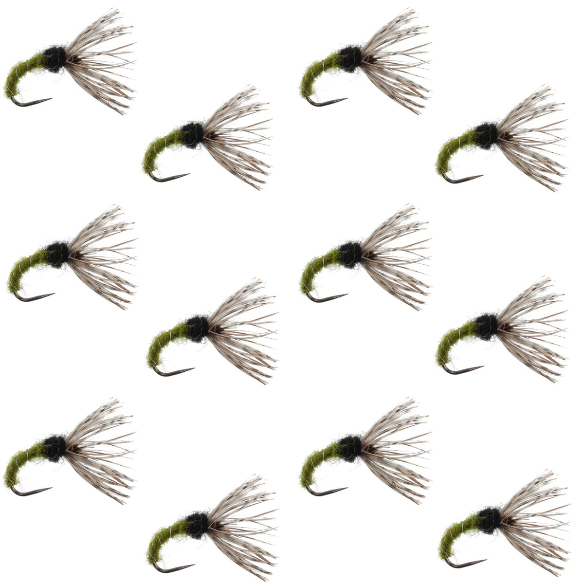 Olive Zebra Sakasa Kebari - 12 Tenkara Flies - Size 16 – Ice Strong ...