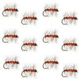 Orange Asher Midge Trout Dry Fly - 12 Flies Size 18