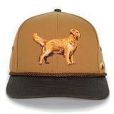 Canvas Golden Retriever Hat with Wax Cloth Visor