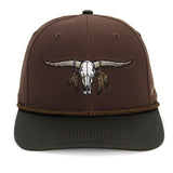 Longhorn 6-Panel Hat with Wax Cloth Visor