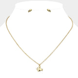 Rhinestone Embellished Fish Pendant Necklace