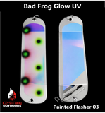 Ice Strong Outdoors - 8.5" Dual Fin Flasher Series - Painted Glow/UV Series - NEW DRIP SERIES LAUNCHED MAY 2026