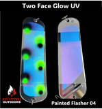 Ice Strong Outdoors - 8.5" Dual Fin Flasher Series - Painted Glow/UV Series - NEW DRIP SERIES LAUNCHED MAY 2026