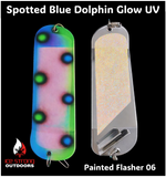 Ice Strong Outdoors - 8.5" Dual Fin Flasher Series - Painted Glow/UV Series - NEW DRIP SERIES LAUNCHED MAY 2026