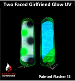Ice Strong Outdoors - 8.5" Dual Fin Flasher Series - Painted Glow/UV Series - NEW DRIP SERIES LAUNCHED MAY 2026