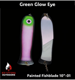 Ice Strong Outdoors - 10" Painted Glow UV Dual Fin Fishblades RESTOCKED JUNE 3, 2026