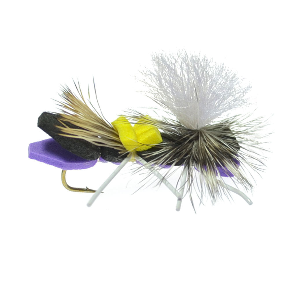 Fli Body Parachute Chernobyl Ant Purple Foam Body Grasshopper Fly - 1 Dozen Fli ...