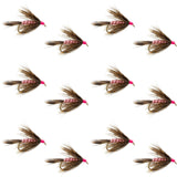 Fall Soft Hackle Grouse and Pink Wet Fly - 12 Flies Size 8