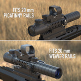 Pinty Nova 3-in-1 3-9x32 SFP Rifle Scope Combo, Green Laser