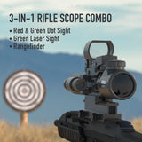 Pinty Nova 3-in-1 3-9x32 SFP Rifle Scope Combo, Green Laser