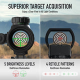 Pinty Nova 3-in-1 3-9x32 SFP Rifle Scope Combo, Green Laser