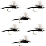 Parachute Black Gnat Classic Dry Fly - 6 Flies Size 14