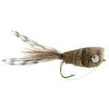 3 Pack Natural Deer Hair and Grizzly Bass Popper Size 8 Bass Fly Fishing Bug Wide Gape Bass Hooks With Weed Guard
