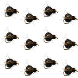 Bead Head LaFontaine Black Deep Sparkle Caddis Pupa - 12 Flies Size 18