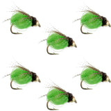 Bead Head LaFontaine Bright Green Deep Sparkle Caddis Pupa - 6 Flies Hook Size 18