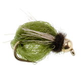 Bead Head LaFontaine Olive Deep Sparkle Caddis Pupa - 6 Flies Hook Size 12