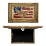 American Flag Patriotic Eagle Secure Hidden Gun Storage Concealment Furniture Firearm Shelf