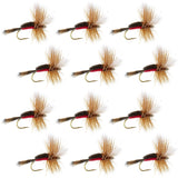 Royal Humpy Classic Hair Wing Dry Fly - 1 Dozen Flies Hook Size 16