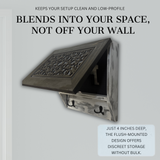 Rustic Diamond Hidden Gun Cabinet – Ornate Concealment Coat Rack with Multi-Purpose Hooks