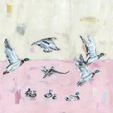 Taking Off Pink Ducks Fine Art Print