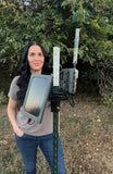Patented T-Post Trail Camera & Solar Panel Mount — 1 Articulating Arm