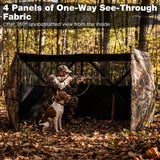 See-Through Hunting Blind Panel with Dog Door Pop up Waterflow Blind for 1-3 People
