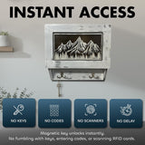 Hidden Gun Safe Coat Rack Snow Mountain Wall Decoration Concealed Shelf Firearm Cabinet