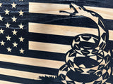 Dont Tread on Me Concealment Shelf - Quick Access Patriotic Hidden Gun Storage with Magnetic Lock - Safe & Secure Gun Concealment Furniture (Stripes)