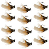 Tungsten Bead Cream Mop Fly Tactical Jig Czech Euro Nymph Barbless - 12 Flies Size 14