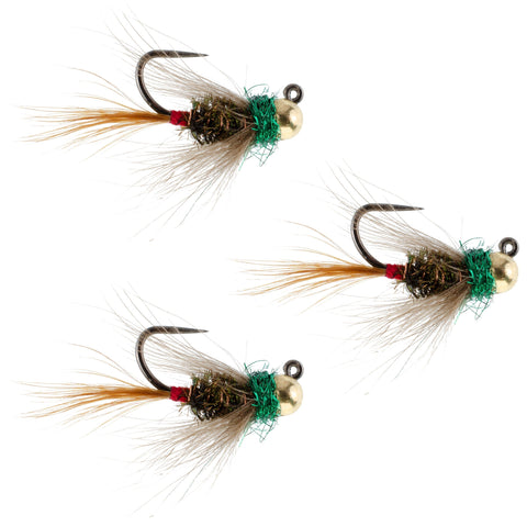 3 Pack Tungsten Bead Tactical CDC Frenchie Czech Nymph Euro Nymphing Fly