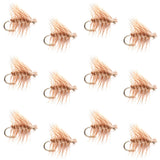 Tan Elk Hair Caddis Classic Trout Dry Fly - 12 Flies Size 12