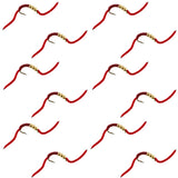 San Juan Triple Tungsten Bead Power Worm  Red V-Rib - 12 Flies Size 6