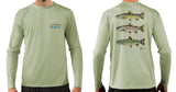 Men's Sun Protective Fishing Shirt Sage Green/Trout Trio
