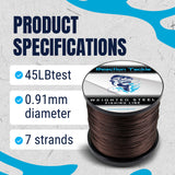 Reaction Tackle Weighted Stainless Steel Trolling Line 45LB- Premium Weighted Fishing Wire - New