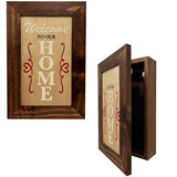 Hidden Gun Storage Cabinet Welcome to Our Home, Red Oak, Concealed Pistol Safe, Concealment Furniture, Handmade in the USA, Home Self Defense