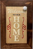 Hidden Gun Storage Cabinet Welcome to Our Home, Red Oak, Concealed Pistol Safe, Concealment Furniture, Handmade in the USA, Home Self Defense