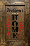 Hidden Gun Storage Cabinet Welcome to Our Home, Jacobean, Concealed Pistol Safe, Concealment Furniture, Handmade in the USA, Home Self Defense