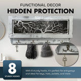 Winter Family Tree Gun Concealment Decor - Handcrafted Wooden Gun Cabinets - Gun Shelf Hidden Storage for Rifles, Shotguns, & Handguns - Quick Access Hidden Wall Safe