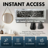 Winter Family Tree Gun Concealment Decor - Handcrafted Wooden Gun Cabinets - Gun Shelf Hidden Storage for Rifles, Shotguns, & Handguns - Quick Access Hidden Wall Safe