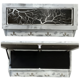 Winter Family Tree Gun Concealment Decor - Handcrafted Wooden Gun Cabinets - Gun Shelf Hidden Storage for Rifles, Shotguns, & Handguns - Quick Access Hidden Wall Safe