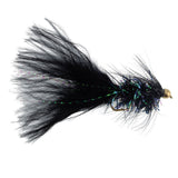 3 Pack Black Bead Head Mini Crystal Woolly Bugger Streamer -  Size 12