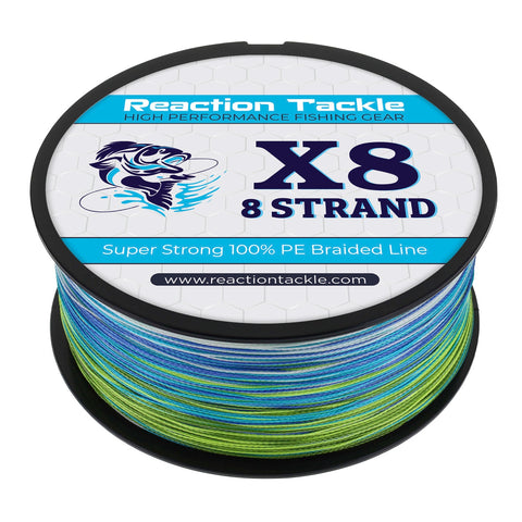 8x braided fishing line Reaction Tackle X8 Braided Fishing Line- Aqua Camo 8 Strand – Ice Strong Outdoors