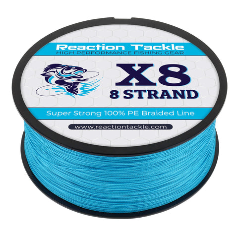 8 strand braided fishing line Reaction Tackle X8 Braided Fishing Line - Sea Blue 8 Strand