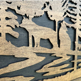 Wolf Wall Art Gun Concealment Furniture - Handcrafted Wooden Gun Cabinets - Gun Shelf Hidden Storage for Rifles, Shotguns, & Handguns - Quick Access Hidden Wall Safe (Extra Large)