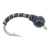 3 Pack Bead Head Black Zebra Midge Still Water Nymph Fly Hook Size 22