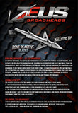 ZEUS BROADHEADS 100GR OR 125GR (3 PACK)